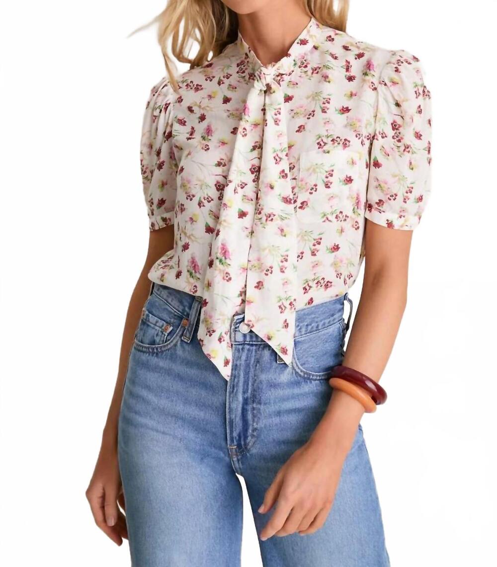 NEW ALIX OF BOHEMIA chance wild garden shirt in white